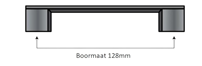 Handgreep 128mm Aluminium Zwart – Austin