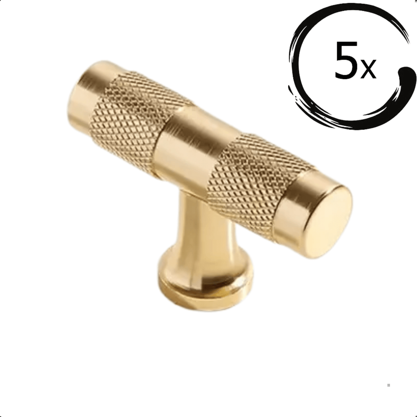 5X Deurknop Erie goud