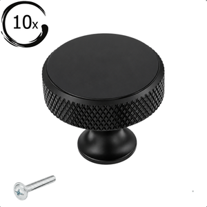 10x Türknauf 30mm Aluminium Schwarz – Lowell