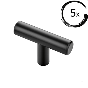 5X Deurknop Mesa zwart