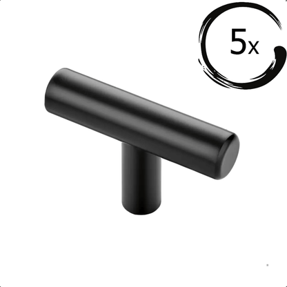 5X Deurknop Mesa zwart