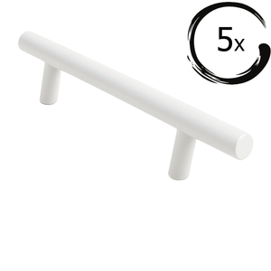 5X Handgreep Denver 128 mm RVS Wit