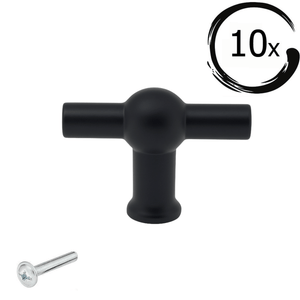 10X Deurknop Kansas 48 mm Zwart