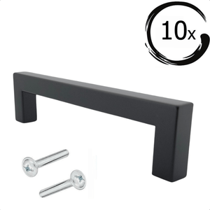 Handgreep / Meubelgreep Dallas 192 mm RVS Zwart Set 10