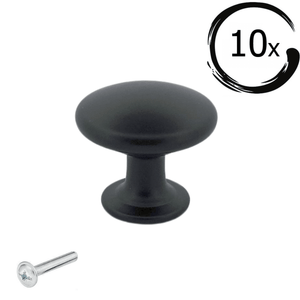 Kastknop / Meubelknop Macon 27 mm Aluminium Zwart Set 20
