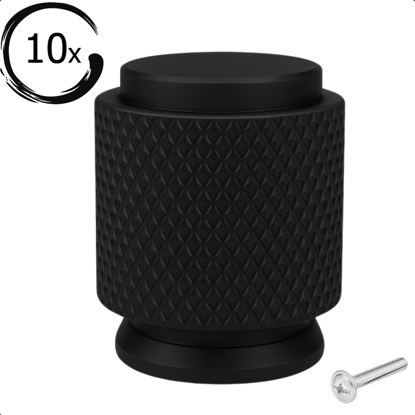 10X Deurknop 20mm Zwart – Dodge - BY MJM - GMJ95-10