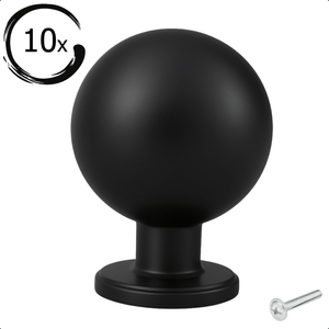 10X Deurknop 24mm Zwart – Madison - BY MJM - GMJ72-10