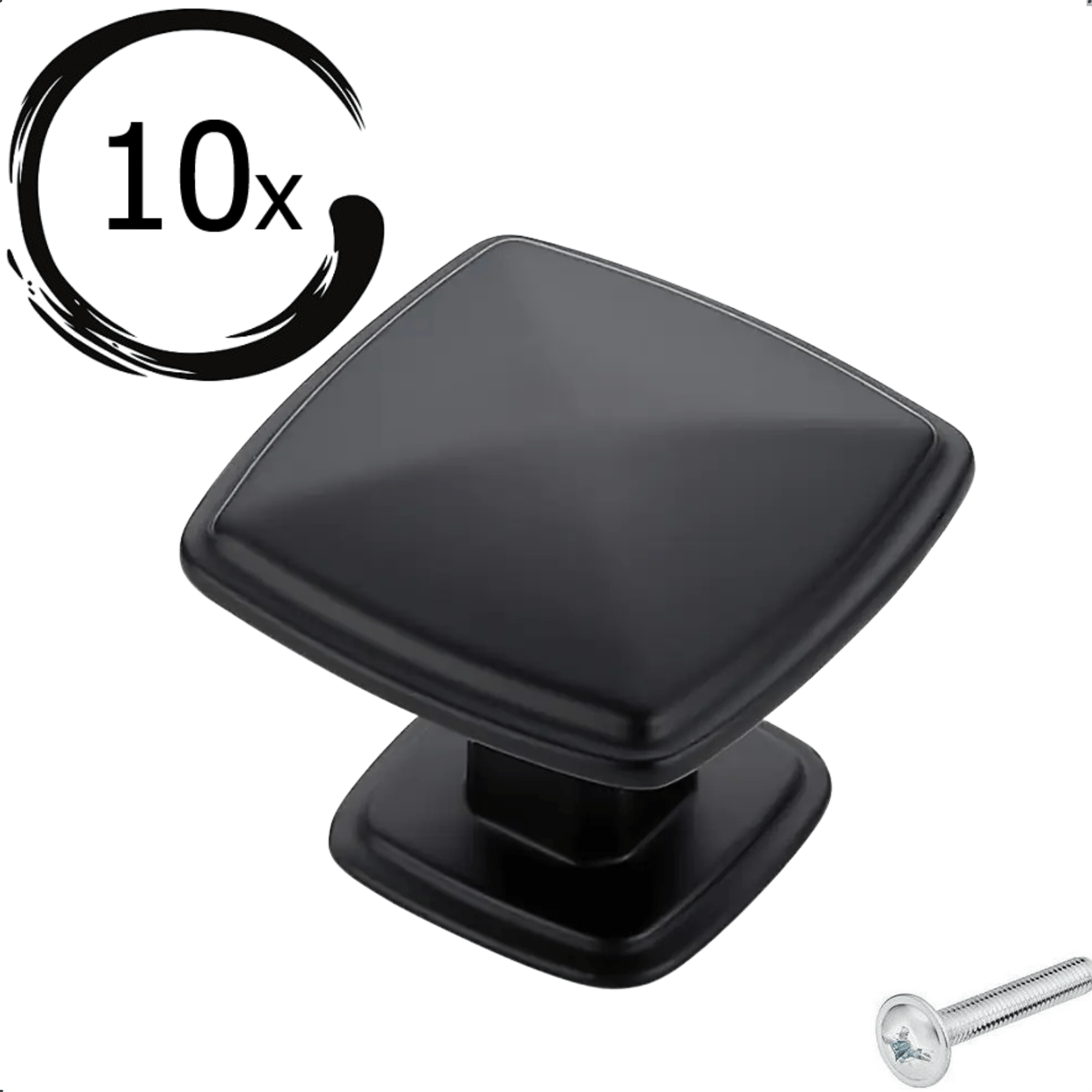 10X Deurknop 31mm Aluminium Zwart – Texas - BY MJM - GMJ106-10