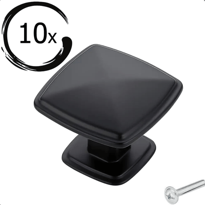 10X Deurknop 31mm Aluminium Zwart – Texas - BY MJM - GMJ106-10