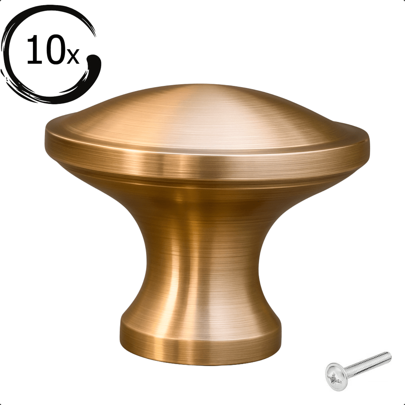 10X Deurknop 32mm Goud – Rapid - BY MJM - GMJ92-10