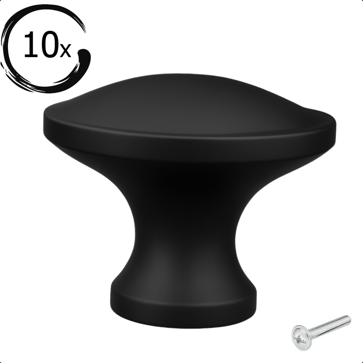 10X Deurknop 32mm Zwart – Rapid - BY MJM - GMJ93-10