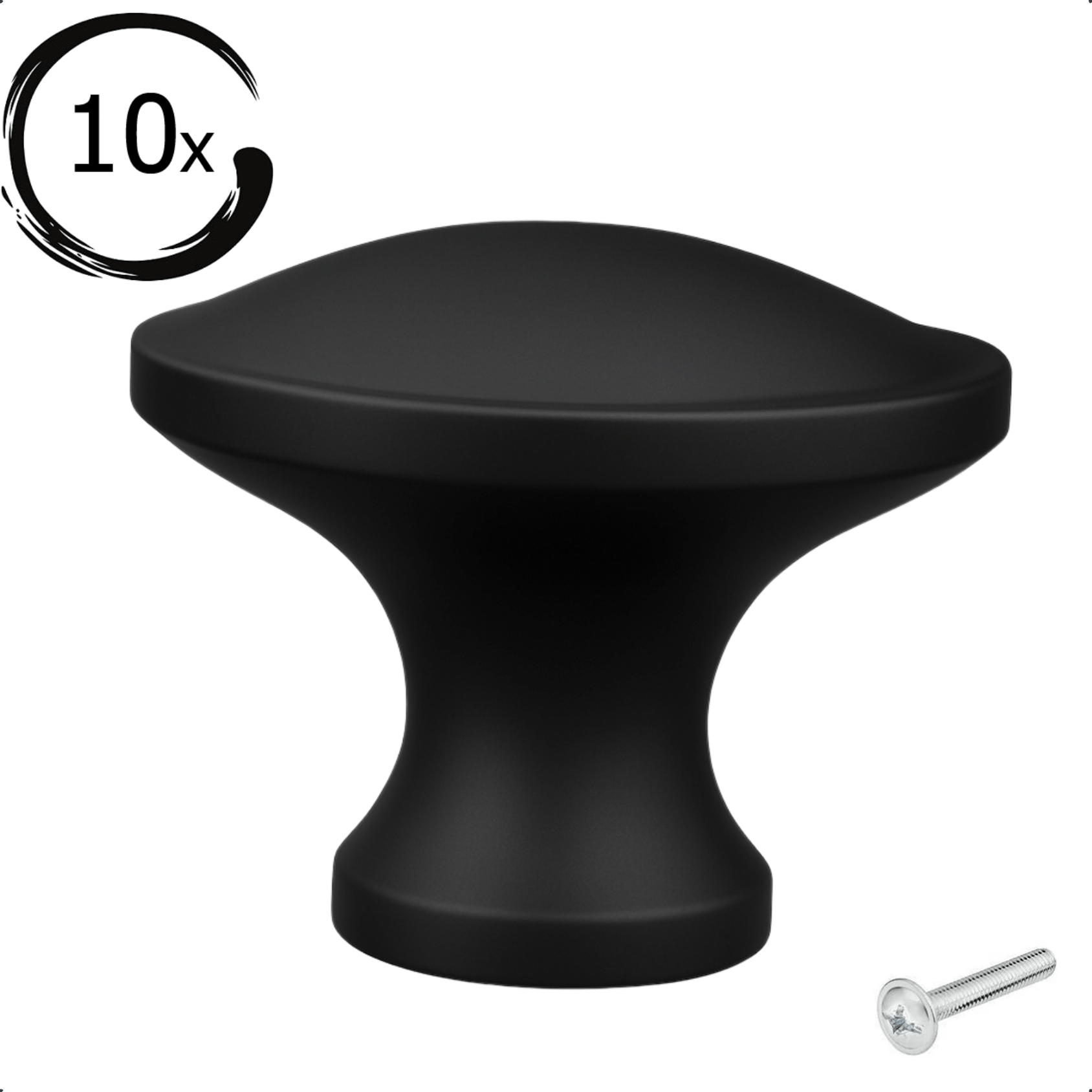 10X Deurknop 32mm Zwart – Rapid - BY MJM - GMJ93-10