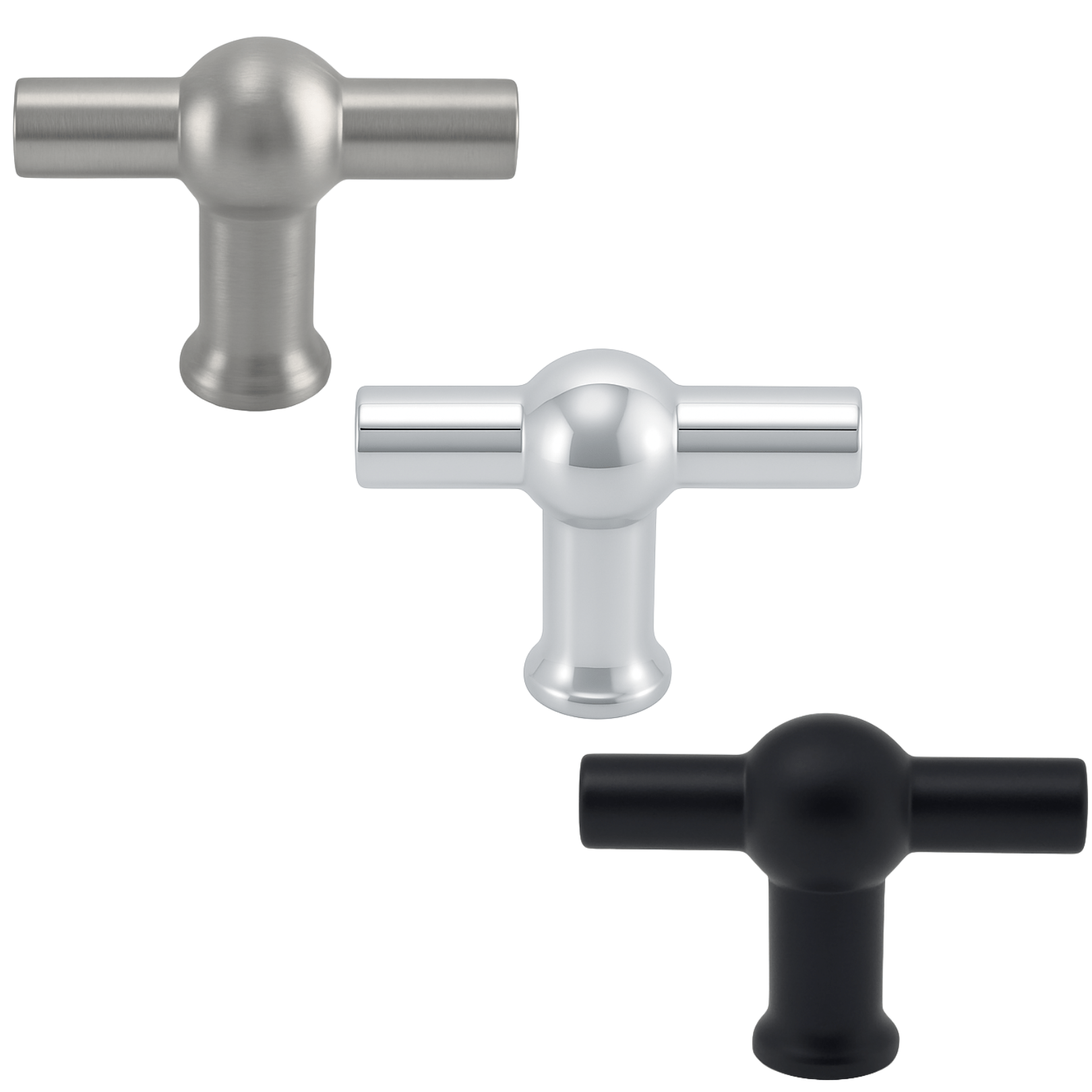 10X Deurknop 48mm RVS – Kansas T - greep - BY MJM - GMJ53-10