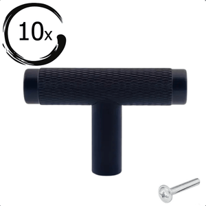 10X Deurknop 50mm Aluminium Zwart – Waco - BY MJM - GMJ101-10