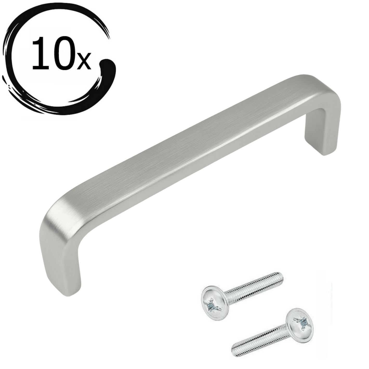 10 stuks RVS handgreep Tampa 128mm boormaat met meegeleverde bevestigingsschroeven