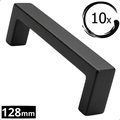 10X Handgreep 128mm RVS Zwart – Atlanta - BY MJM - GMJ05-10