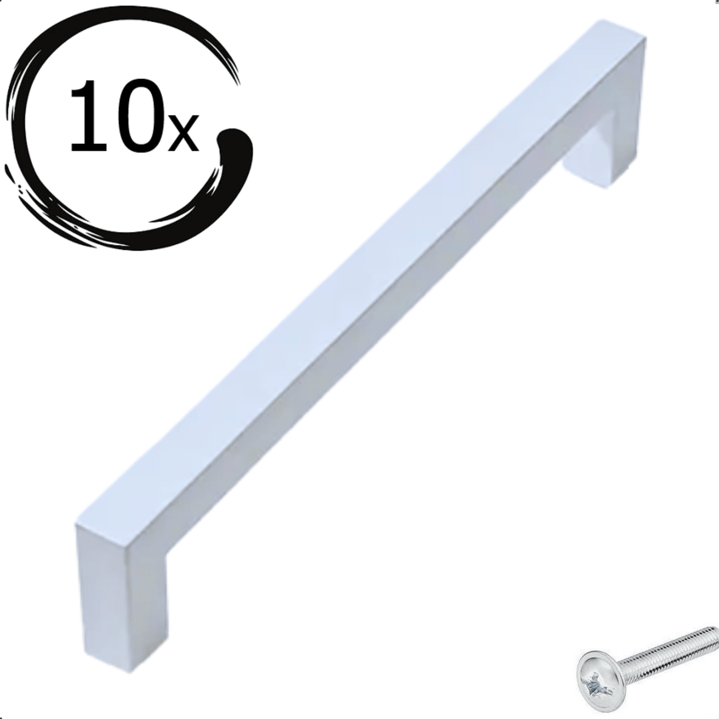 10X Handgreep 96mm Aluminium Wit – Twig - BY MJM - GMJ116-10
