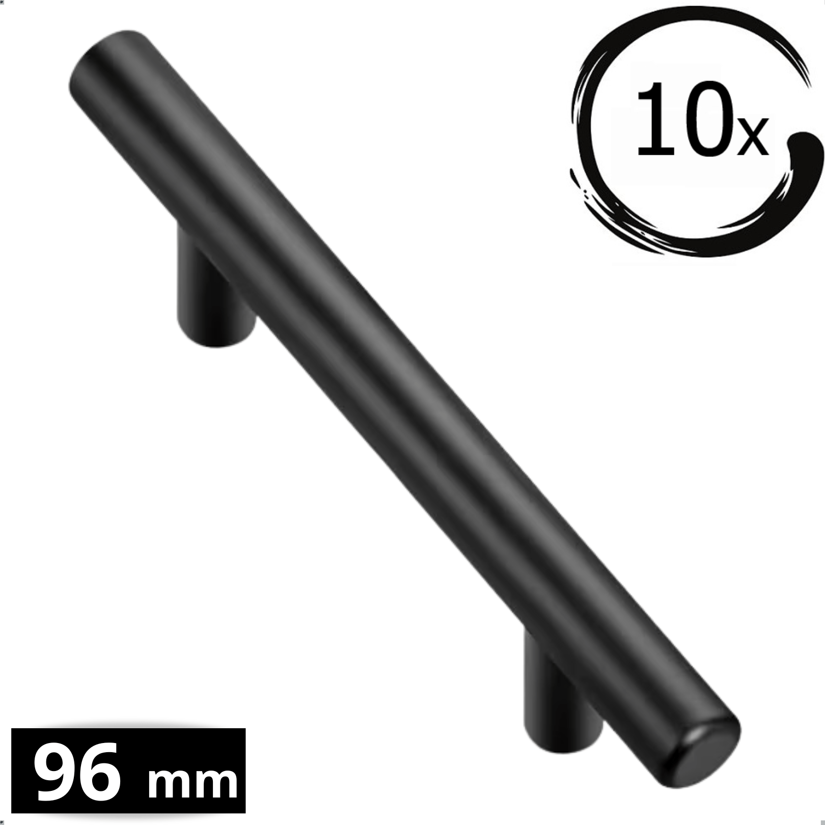 10X Handgreep 96mm RVS Zwart – Denver - BY MJM - GMJ110-10