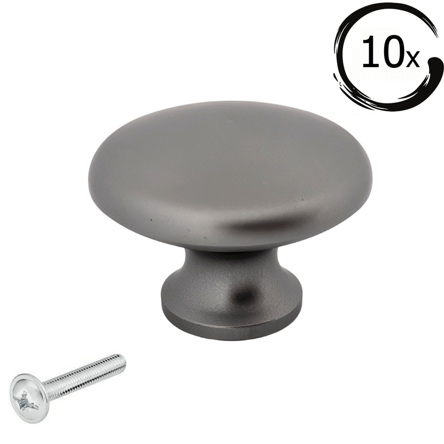 10X Deurknop Macon 27 mm Grijs