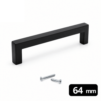 Griff 128 mm Edelstahl Schwarz – Dallas