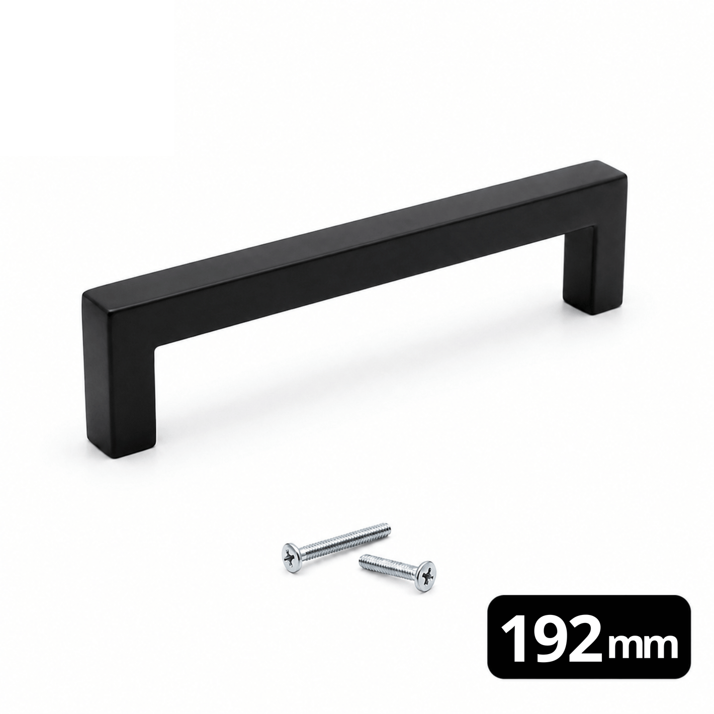 Griff 192 mm Edelstahl Schwarz – Dallas