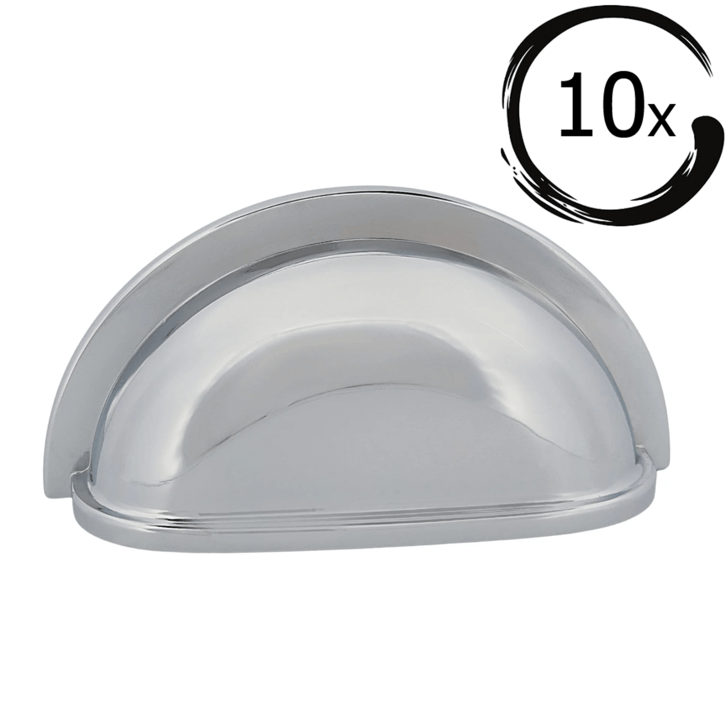 10X Komgreep Columbia 76 mm Chroom handgreep voor kastdeurtjes met klassieke uitstraling