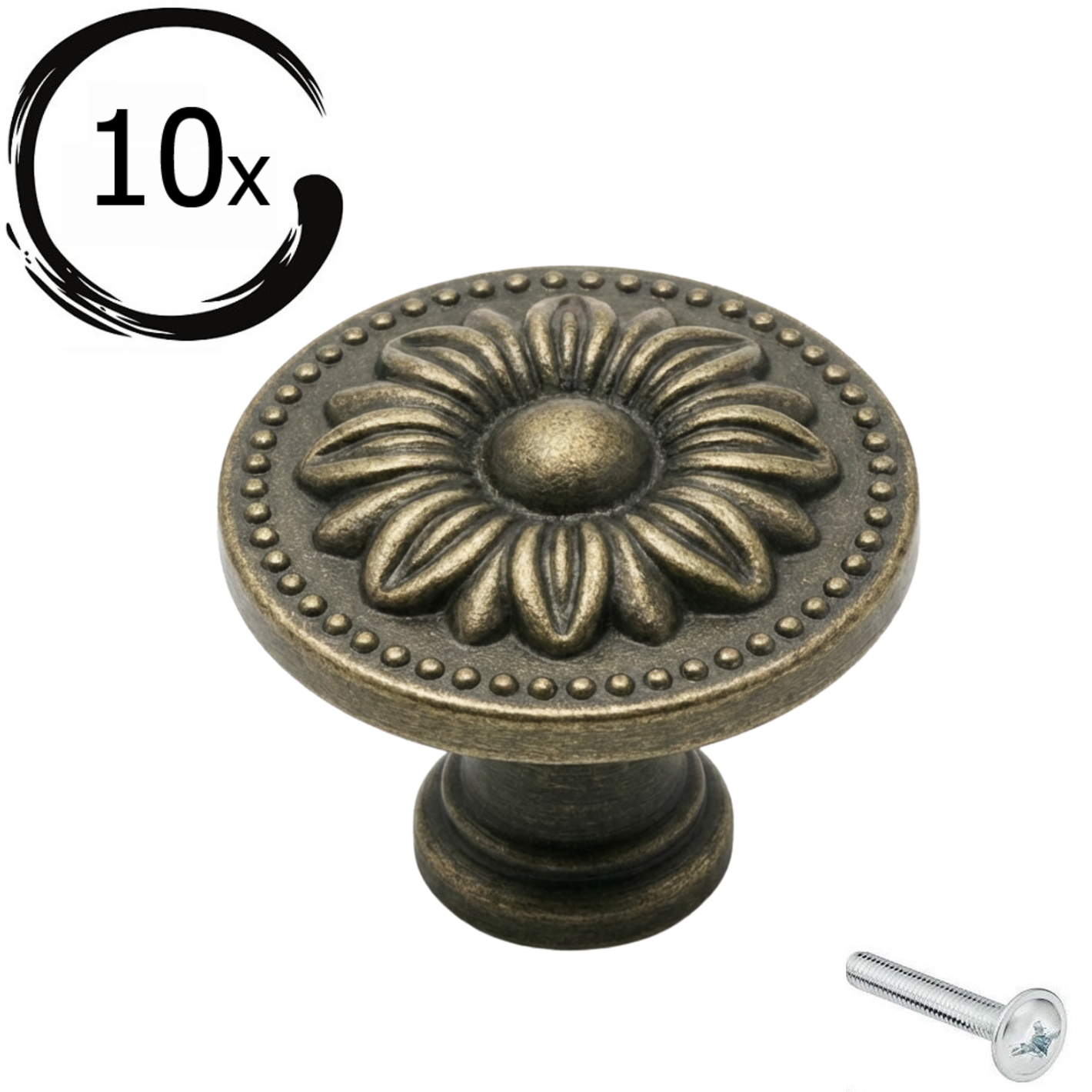 10X Meubelknop 31mm Brons – Orleans