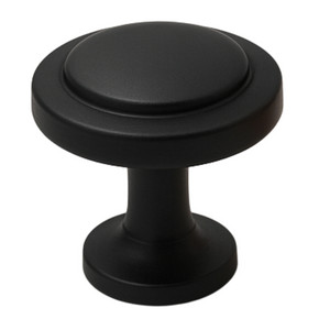 Furniture knob black round