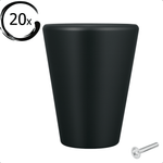 20X Deurknop 19mm Zwart – Akron - BY MJM - GMJ76-20