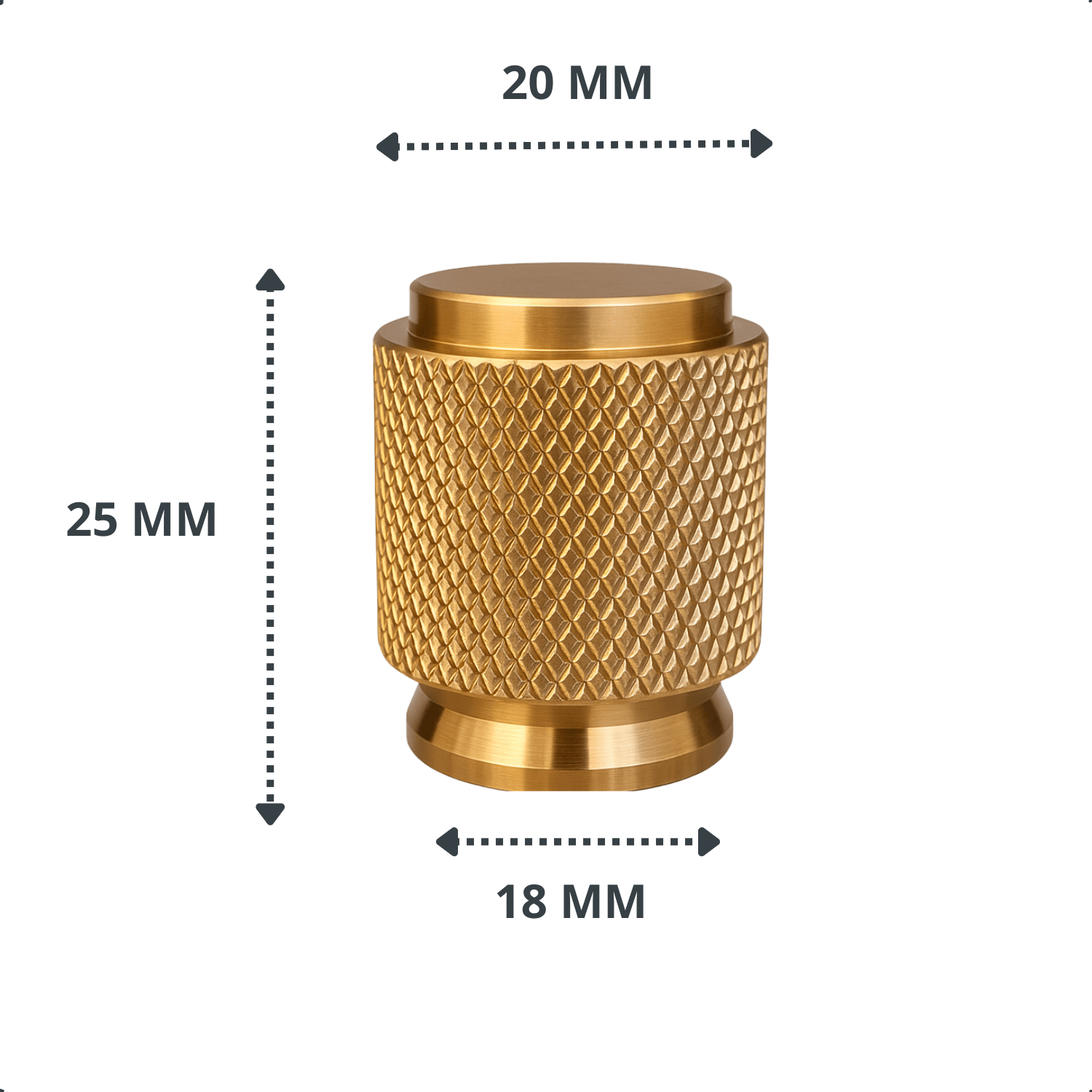 20X Deurknop 20mm Goud – Dodge - BY MJM - GMJ94-20