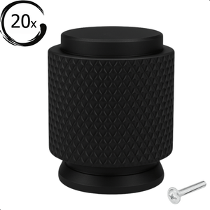 20X Deurknop 20mm Zwart – Dodge - BY MJM - GMJ95-20