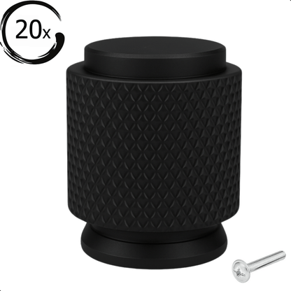 20X Deurknop 20mm Zwart – Dodge - BY MJM - GMJ95-20