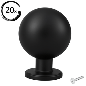 20X Deurknop 24mm Zwart – Madison - BY MJM - GMJ72-20