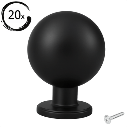 20X Deurknop 24mm Zwart – Madison - BY MJM - GMJ72-20