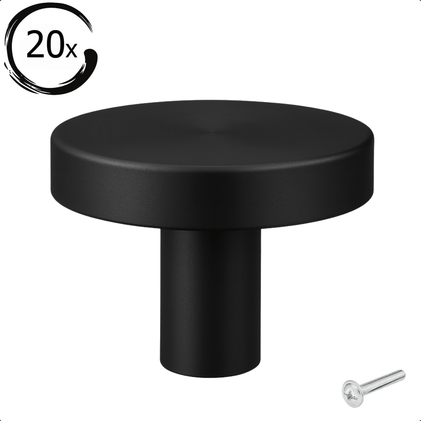 20X Deurknop 30mm Zwart – Harbor - BY MJM - GMJ91-20