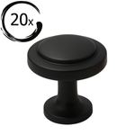 20X Deurknop 32mm Zwart – Memphis - BY MJM - GMJ24-20