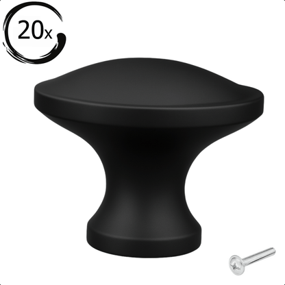 20X Deurknop 32mm Zwart – Rapid - BY MJM - GMJ93-20