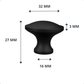 20X Deurknop 32mm Zwart – Rapid - BY MJM - GMJ93-20