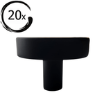 20X Deurknop 40mm Rond Zwart – Circle - BY MJM - GMJ30-20