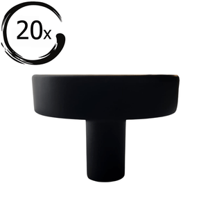 20X Deurknop 40mm Rond Zwart – Circle - BY MJM - GMJ30-20