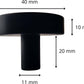 20X Deurknop 40mm Rond Zwart – Circle - BY MJM - GMJ30-20