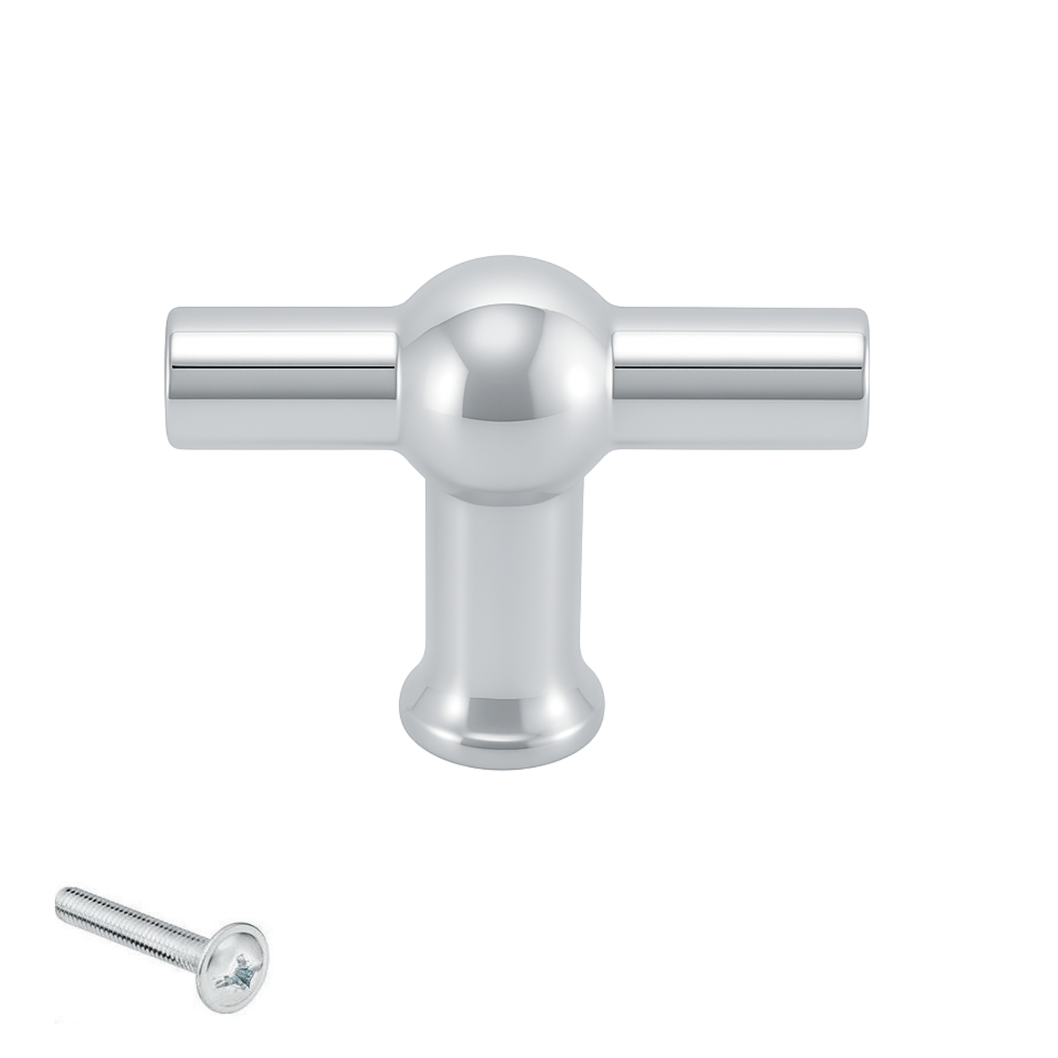 20X Deurknop 48mm Chroom – Kansas T - greep - BY MJM - GMJ54-20