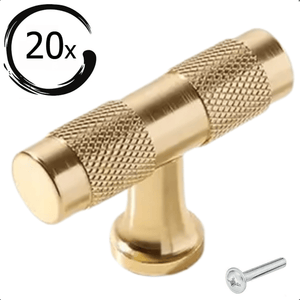 20X Deurknop 50mm Aluminium Goud – Erie - BY MJM - GMJ102-20