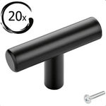 20X Deurknop 50mm Aluminium Zwart – Mesa - BY MJM - GMJ100-20