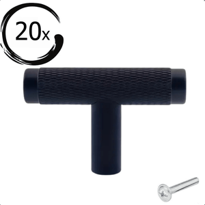 20X Deurknop 50mm Aluminium Zwart – Waco - BY MJM - GMJ101-20