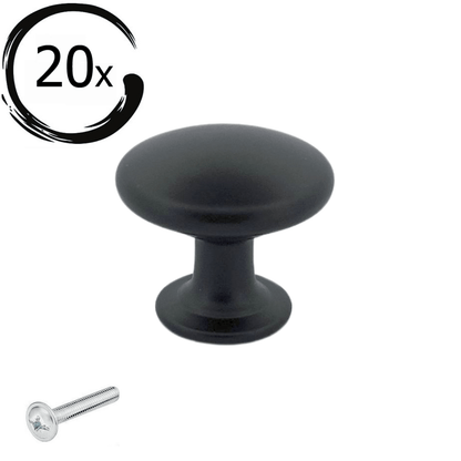 20X Deurknop Macon 27 mm – Aluminium Zwart - BY MJM - GMJ01-20