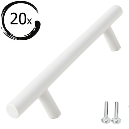 20X Handgreep 128mm RVS Wit – Denver - BY MJM - GMJ56-20