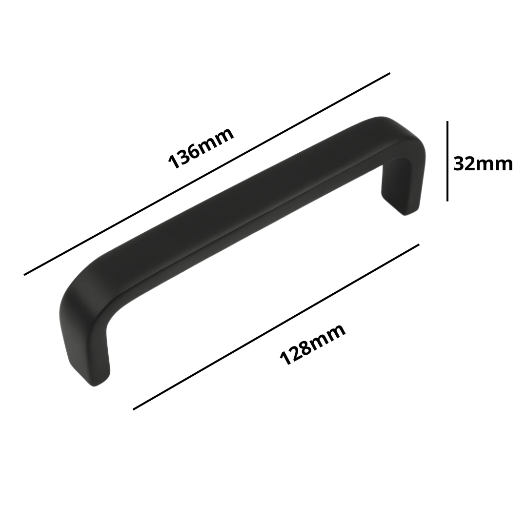 20X Handgreep 128mm RVS Zwart – Tampa - BY MJM - GMJ18-20