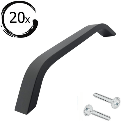 20X Handgreep 128mm Zwart – Tulsa - BY MJM - GMJ12-20