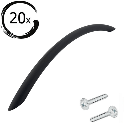 20X Handgreep 160mm Aluminium Zwart – Chicago - BY MJM - GMJ23-20